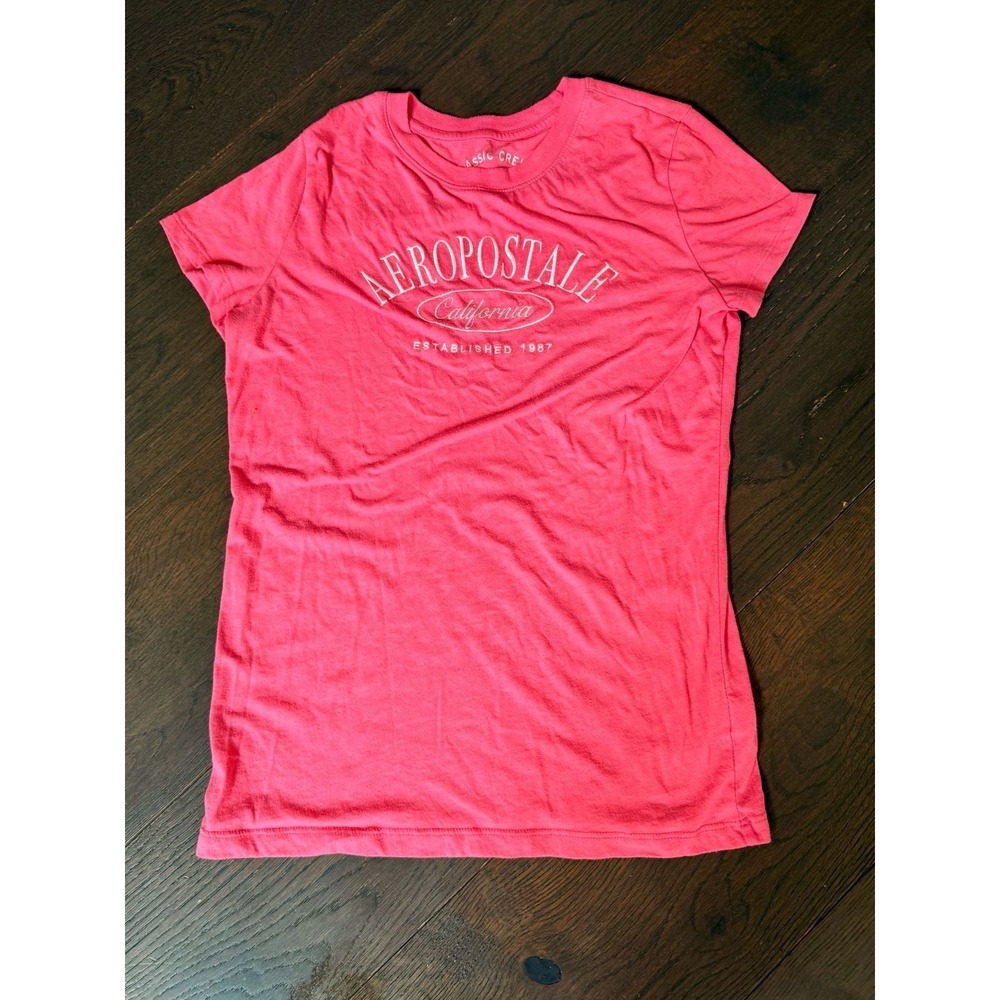 Aeropostale Womens Pink California 1987 Graphic Short Sleeve T-Shirt Size M